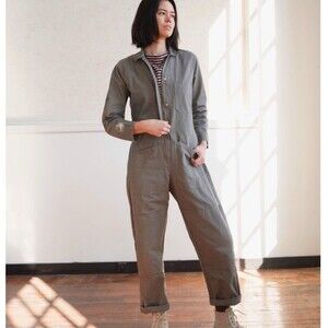 Gamine Workwear x Dickies Womens Miles Coveralls Size L 30”Inseam USA Made Olive